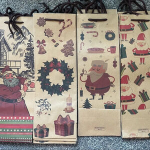 NIB! Set of 12 Christmas Santa wine bags